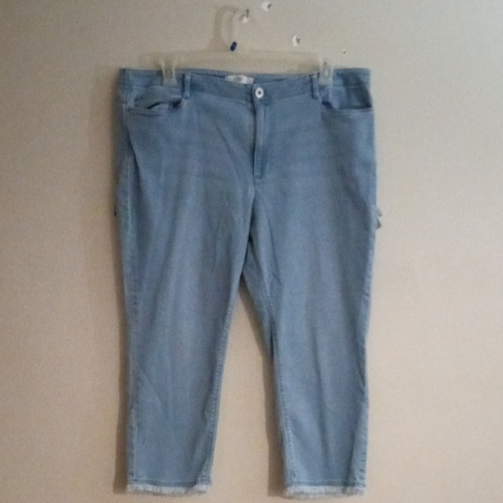J Jill Light Wash Authentic Fit Denim Ankle Length Size 18 Cotton Blend